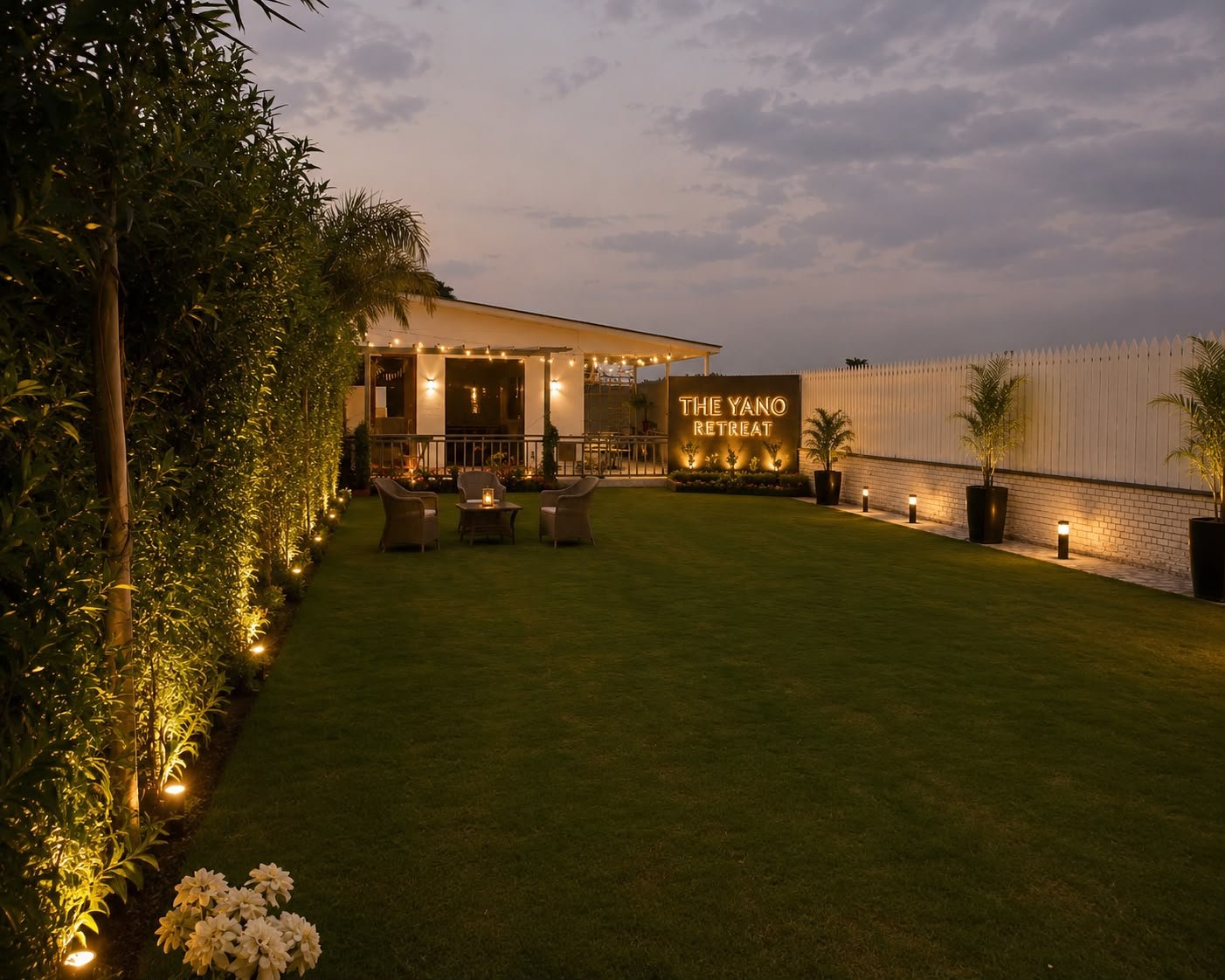 The Yano Retreat property at night